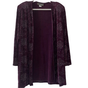 Filigree Ltd. Collection Glitter Floral Print Cover Up Jacket